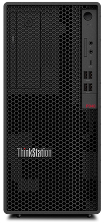 Lenovo ThinkStation P340 Tower Intel Core i5-10500 16GB RAM SSD 512GB Front View