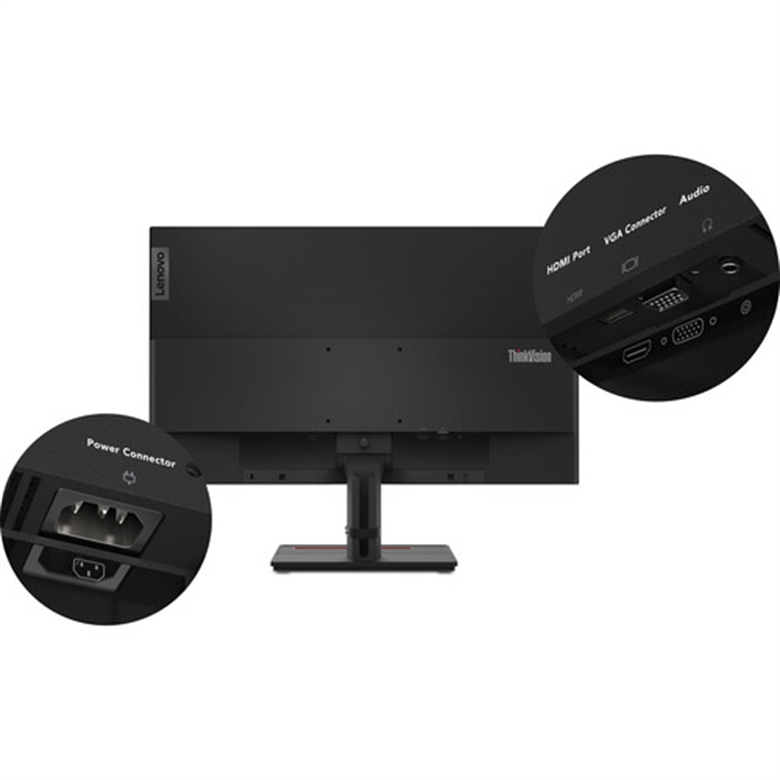Lenovo ThinkVision S27e-20 Ports View
