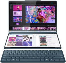 Lenovo  Yoga Book 9 13IMU9 - Laptop, 2x 13.3" Táctil, Intel Core Ultra 7 155U, 4.8GHz, 16GB RAM, 512GB SSD, Verde Azulado, Teclado en Español, Windows 11 Home