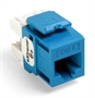 Leviton-Cat-6-UTP-Keystone-Jack-Blue Front View