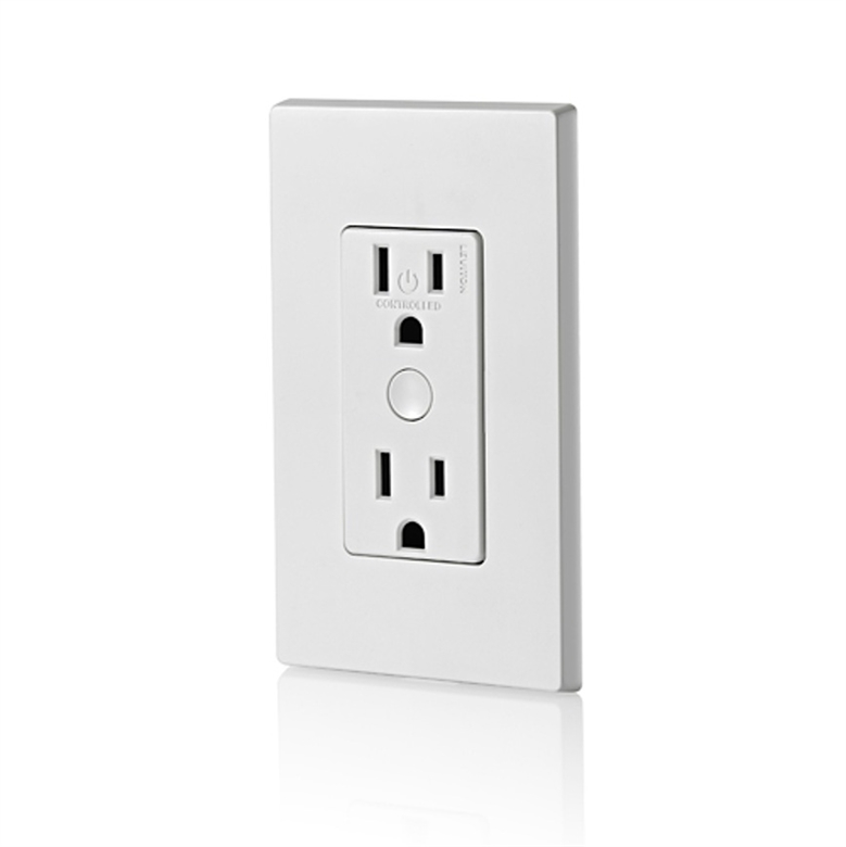 leviton-d215r-tomacorriente-inteligente-empotrado-wifi-segunda-generacion-blanco-vista lateral