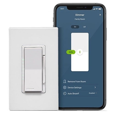leviton-d26hd-atenuador-inteligente-wifi-segunda-generacion-blanco-vista en uso