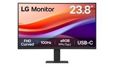 LG 24U421A-B - Monitor Curvo, 24", FHD 1920 x 1080, VA, 16:9, Tiempo de Refresco 100Hz, HDMI, USB-C, Negro