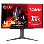 LG UltraGear 27GR93U - Gaming Monitor, 27", 4K UHD 3840 x 2160, IPS, 16:9, 144Hz Refresh Rate, HDMI, DisplayPort, Black