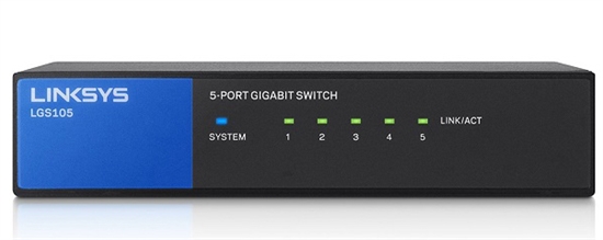 Linksys LGS105 Switch Gigabit Ethernet de 5 Puertos No Administrado Vista Trasera