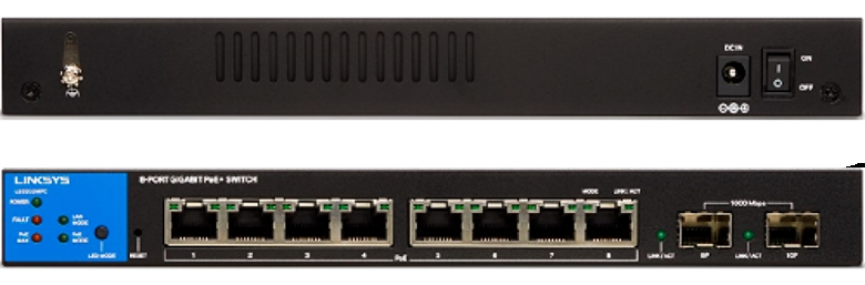 Linksys LGS310C 8 Ports Managed Gigabit Switch Front and Back