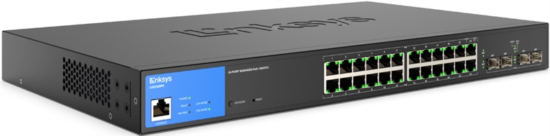 Linksys LGS328PC Gigabit Ethernet - Isometric Front View