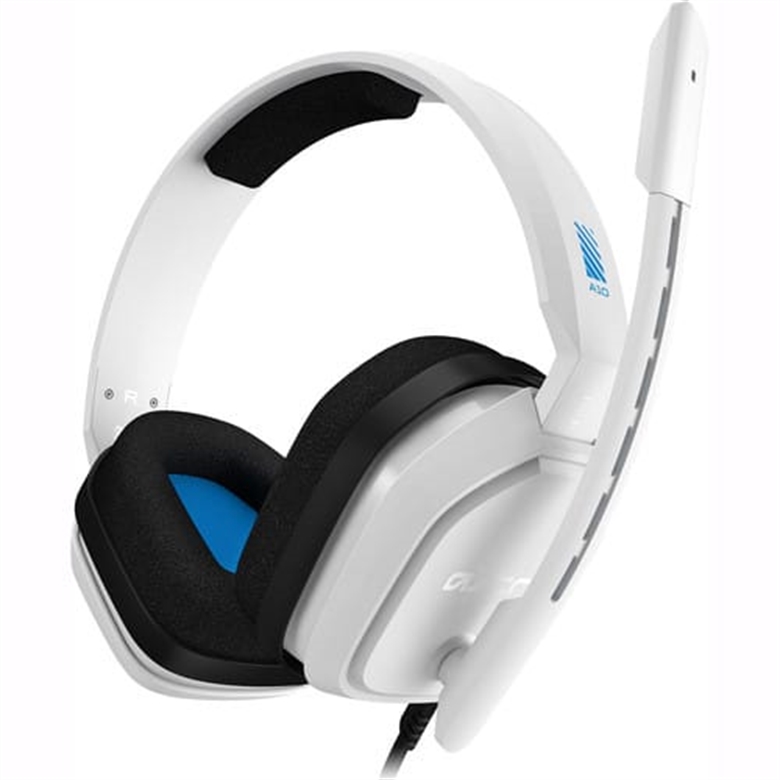 Logitech Astro A10 White and Blue Isometric View