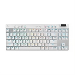 Logitech G Pro X TKL - Teclado Gaming, Mecánico, Switch GX Marrón, Inalámbrico, USB, RGB, Inglés, Blanco