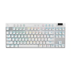 Logitech G Pro X TKL - Teclado Gaming, Mecánico, Switch GX Marrón, Inalámbrico, USB, RGB, Inglés, Blanco