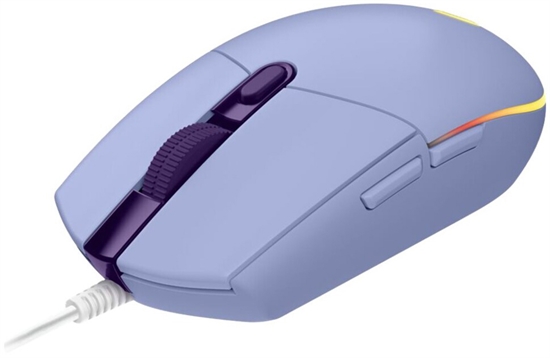 Logitech G203 Lightsync Gaming Mouse Lilac Front View
