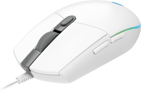 Logitech G203 Lightsync Gaming Mouse White Front View