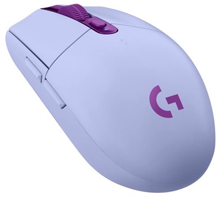 Logitech G305 Mouse Inalámbrico Morado Vista Lateral