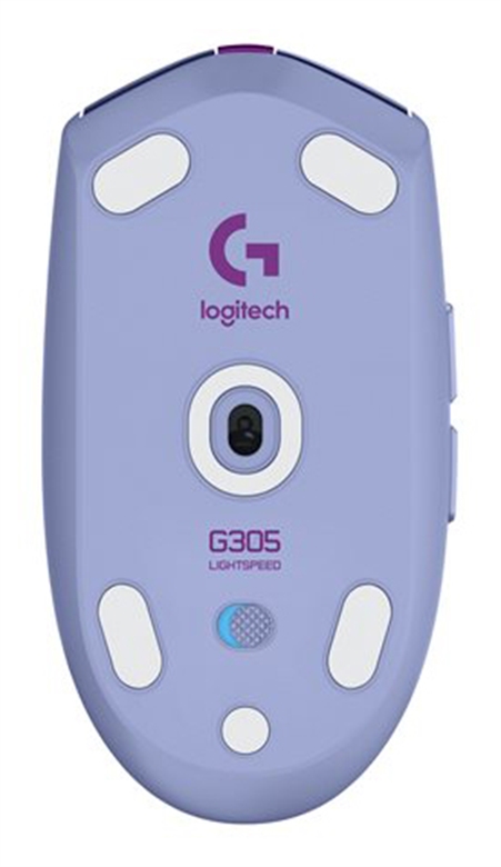 Logitech G305 Mouse Inalámbrico Morado Vista de la Base