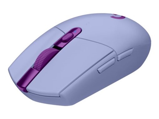 Logitech G305 Mouse Inalámbrico Morado Vista Isométrica