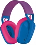Logitech G435 LIGHTSPEED Gaming Headset Blue and Raspberry Front View