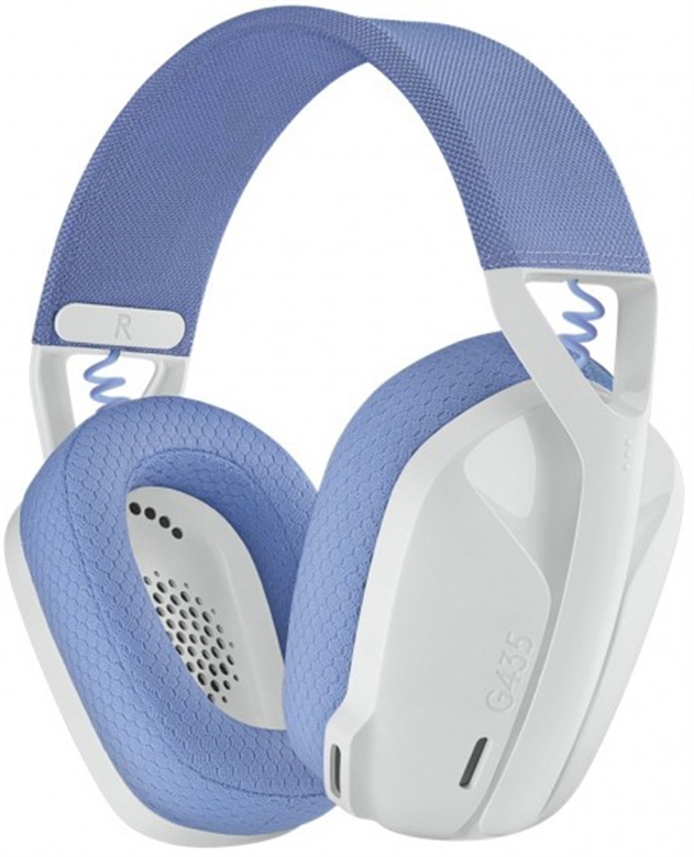 Logitech G435 LIGHTSPEED Gaming Headset White and Lilac Front View
