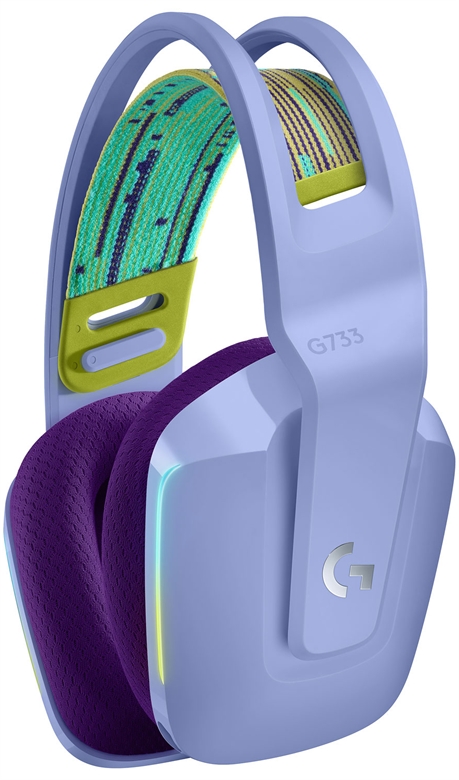 Logitech G733 LIGHTSPEED Lilac Wireless Gaming Headset Side View