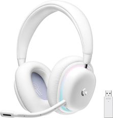Logitech G735 - Headset, Stereo, Over-ear headband, Wireless, Bluetooth, Dongle USB, 20Hz-20KHz, RGB, White