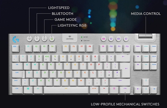 Logitech G915 TKL Mechanical White Keyboard Features