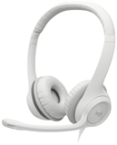 Logitech H390 - Headset, Estéreo, Supraaurales, Con cable, USB 20 Hz - 20KHz, Blanco