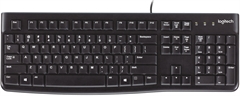 Logitech K120 - Teclado Estándar, Cableado, USB, Ingles, Negro