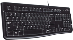 Logitech K120 - Standard Keyboard, Wired, USB, Spanish, Black