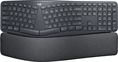 Logitech K860 - Teclado Ergonómico, Negro, Inalámbrico, Bluetooth y USB