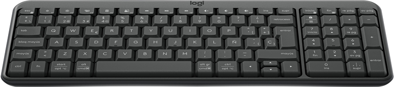 Logitech Keyboard K250 Graphite Front Up View