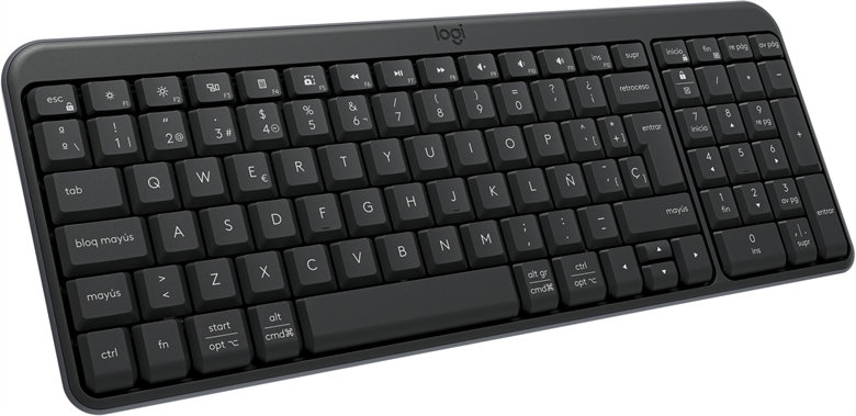 Logitech Keyboard K250 Graphite Side Left View