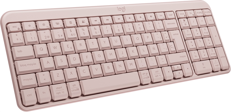 Logitech Keyboard K250 Rose Side Left View