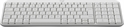 Logitech Keyboard K250 White Front Up View