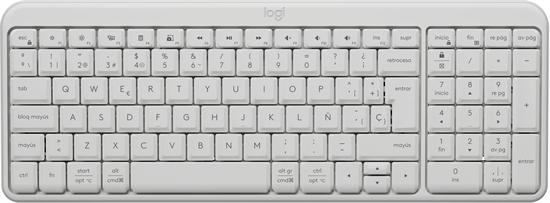 Logitech Keyboard K250 White Front View