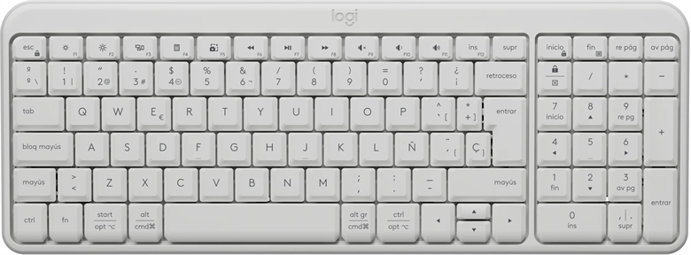 Logitech Keyboard K250 White Front View