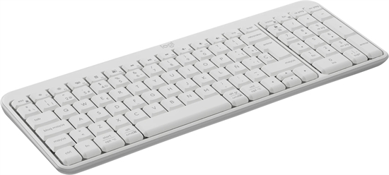 Logitech Keyboard K250 White Side Left Up View