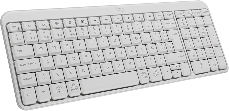 Logitech Keyboard K250 White Side Left View
