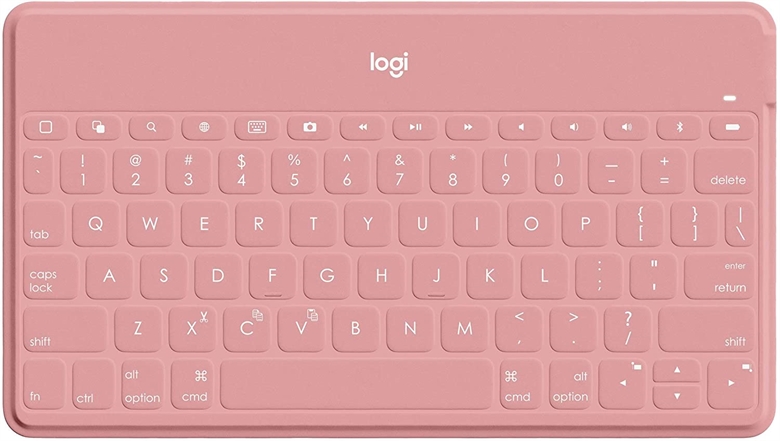 Logitech Keys-To-Go Pink Keyboard Front View