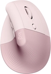 Logitech Lift Vertical - Mouse, Wireless, Bluetooth, USB, Optic, 4000 dpi, Pink