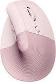 Logitech Lift Vertical - Mouse, Inalámbrico, Bluetooth, USB, Óptico, 4000 dpi, Rosado