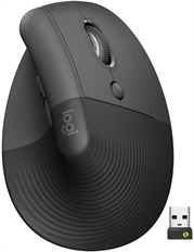 Logitech Lift Vertical - Mouse, Wireless, Bluetooth, USB, Optic, 4000 dpi, Black