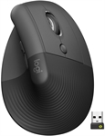 Logitech Lift Vertical - Mouse, Inalámbrico, Bluetooth, Óptico, 4000 dpi, Negro