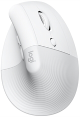 Logitech Lift Vertical - Mouse Ergonómico, Inalámbrico, Bluetooth, USB, Óptico, 4000 dpi, Blanco