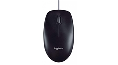 Logitech M100 - Mouse, Cable, USB, Óptico, 1000 dpi, Negro