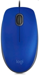 Logitech M110 Silent - Mouse, Wired, USB, Optic, 1000 dpi, Blue