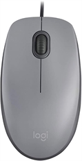 Logitech M110 Silent - Mouse, Cable, USB, Óptico, 1000 dpi, Gris
