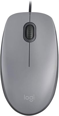 Logitech M110 WIred USB Gray Mouse Top View