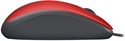 Logitech M110 Wired USB Red Mouse Side View	