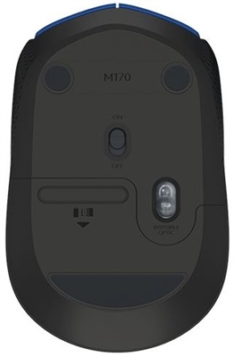 Logitech M170 Blue Wireless Mouse Base View