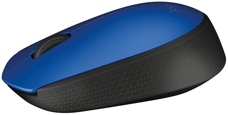 Logitech M170 Blue Wireless Mouse Side View