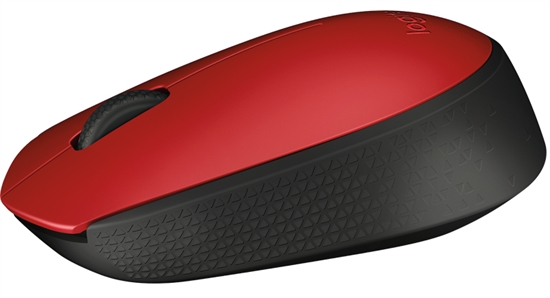 Logitech M170 Red Wireless Mouse Side View